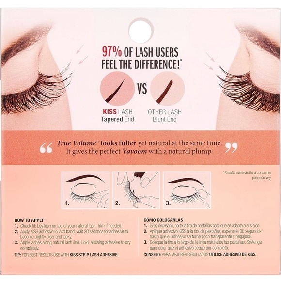(5 Pack) KISS True Volume False Eyelashes, Ritzy', 14 mm, 100% Natural Hair - Picture 4 of 8
